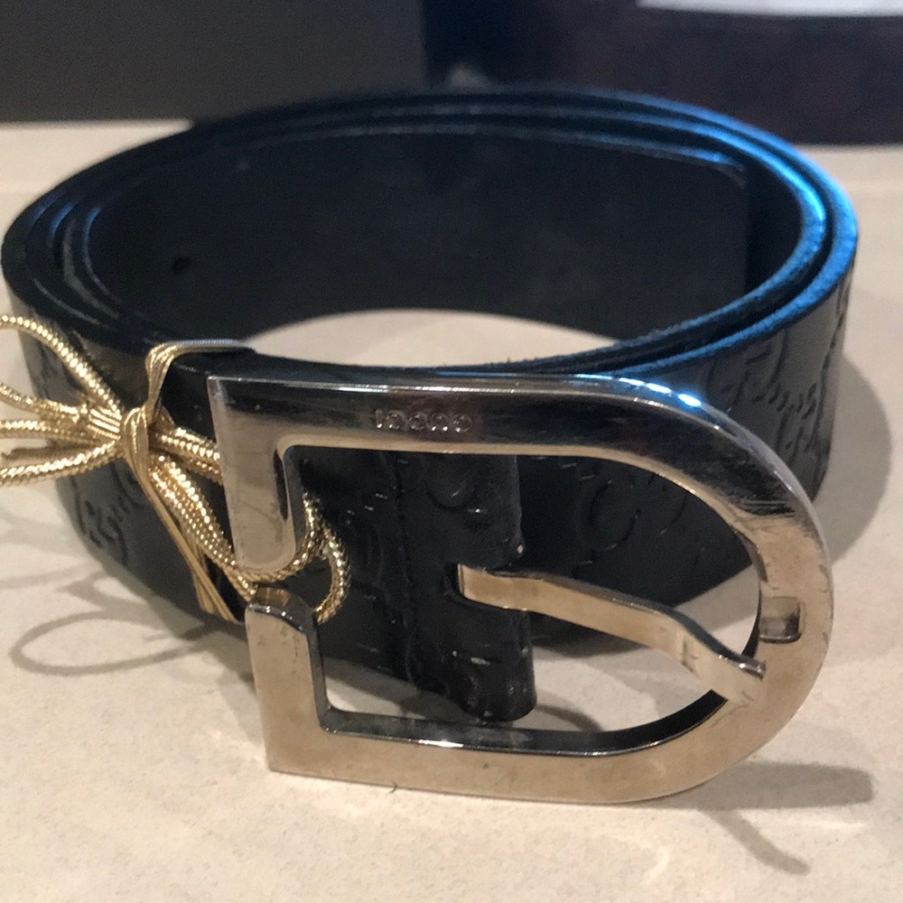 Guccissima blk men’s belt 32”